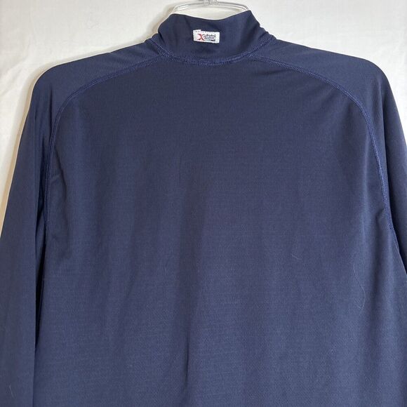 Pearl Izumi Vintage Navy Blue X-Static 1/4 Zip Long Sleeve Pullover Men's Large - Picture 7 of 14